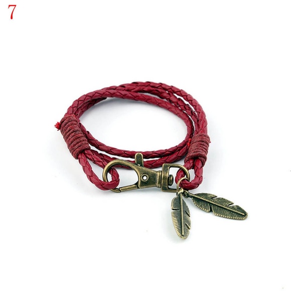 Leather Wrap Braided Wristband Bracelet Bangle - Picture 4 of 4